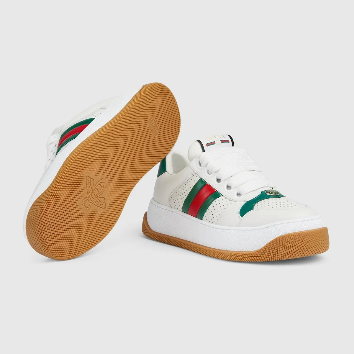 P660 Original item Private mold opening Gucci New Screener series Couple model Chubby Bread shoes Small dirty shoes Fatty Double G Casual sneakers Original purchase Development Original purchase Development Screener series sneakers are inspired by the classic sneakers of the 1970s. They are named after the defensive action in sports. They are decorated with striped webbing on the side and embellished with retro Gucci logos. These sneakers are made of GG canvas. Purple leather details add depth to the piece with sharp contrast, and the details are fuller. Exquisitely packaged at the delivery counter. Fabric: Original imported cowhide + double G fabric. Lining: Original customized sheep lining. Sole: Original molded TPU outsole. Sole thickness: 6CM. Size: Women's 35-40 / Men's 39-44.